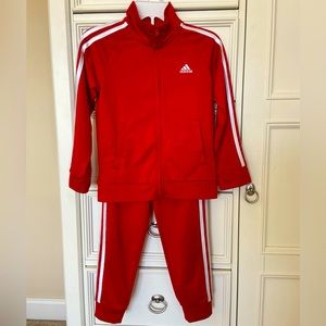 Red Adidas track suit children’s size 6